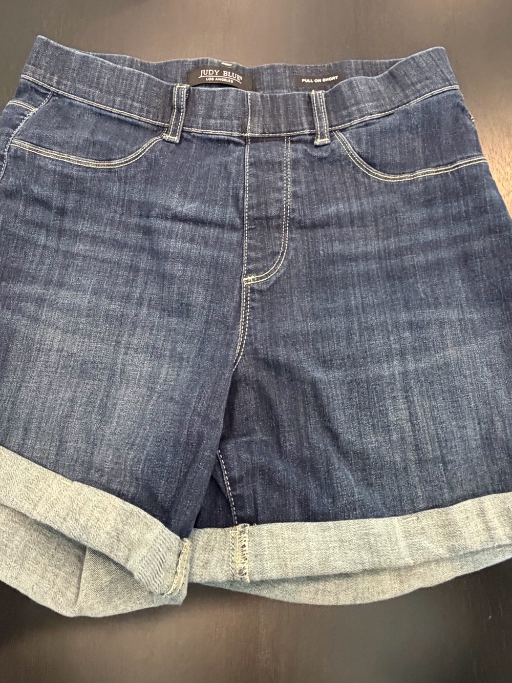 Judy Blue Dark Indigo Cuffed Denim Shorts